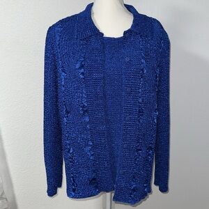 VINTAGE BALA BALA Blue Textured Women's  Jacket & Top.
